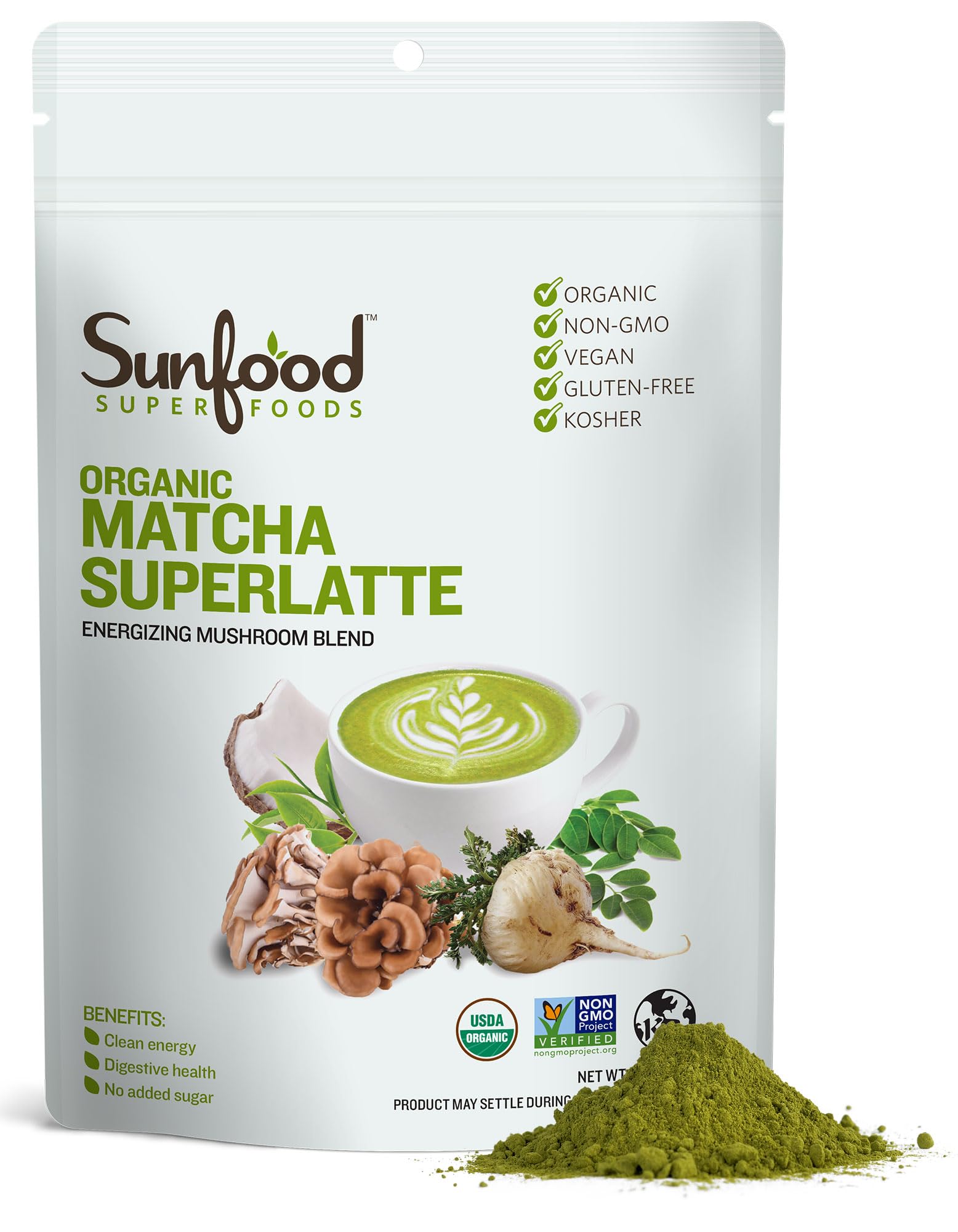 Saco Matcha Superlatte Sunfood Superfoods De 180 Ml