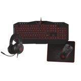 Teclado Com Mouse Headset Mousepad Gamer Hoopson Tpc-067 Vermelho