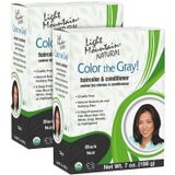Tintura De Cabelo Light Mountain Henna Color The Grey Black 200ml X2