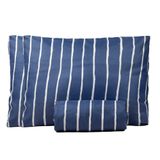Jogo De Lençol Casal Padrão Bouti Basic Estampado 180 Fios 3 Peças - Listra Azul Marinho