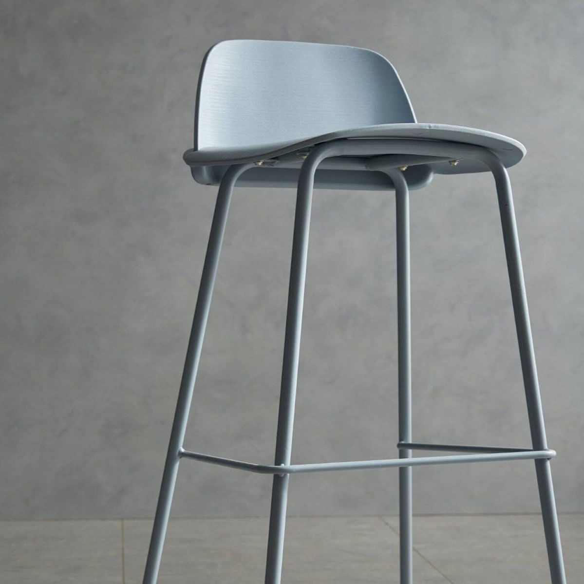 Banqueta Para Cozinha De Aço 89,5cm X 49cm Hana Cinza Azulado