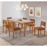 Mesa Cativa 6 Cadeiras Jade Verona Marrom Jcm Cinamomo/off