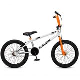 Bicicleta Aro 20 Bmx Rv-x Aero Freio V-brake Infantil Branco Laranja