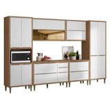 Cozinha Modulada Paola Composição 5 Carvalho Dakar Branco Brilho - Aramóveis