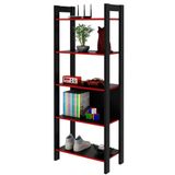 Estante Multiuso Gamer Livreiro Office 5 Prateleiras Preto/vermelho