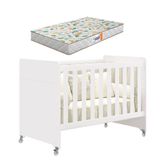 Berço Americano Evolution 4 Em 1 Branco Acetinado Com Colchão Gazin - Reller