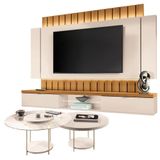 Home Suspenso Illusion 2.2 Cinamomo Off White E Kit Mesa De Centro Sky Off White- Hb Móveis