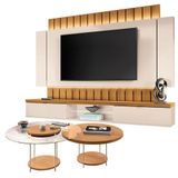 Home Suspenso Illusion 2.2 Cinamomo Off White E Kit Mesa De Centro Sky Cinamomo- Hb Móveis