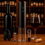 Abridor De Vinho Elétrico Kit Luxo Para Adegas