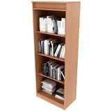 Estante Armário Alta Livreiro Multiuso Office 4 Prateleiras Amêndoa