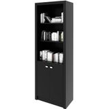 Estante Armário Alta Livreiro Multiuso Office 2 Portas Preto