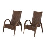 Kit 2 Cadeiras Paris Area Externa, Jardim Junco Bronze