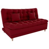 Sofa Cama 2 Lugares 185 Cm Duda Veludo Maserati Milani Store Vermelho