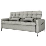 Sofa Cama 2 Lugares 200cm Pillar Linho Vancouver E487 Milani Store Cinza