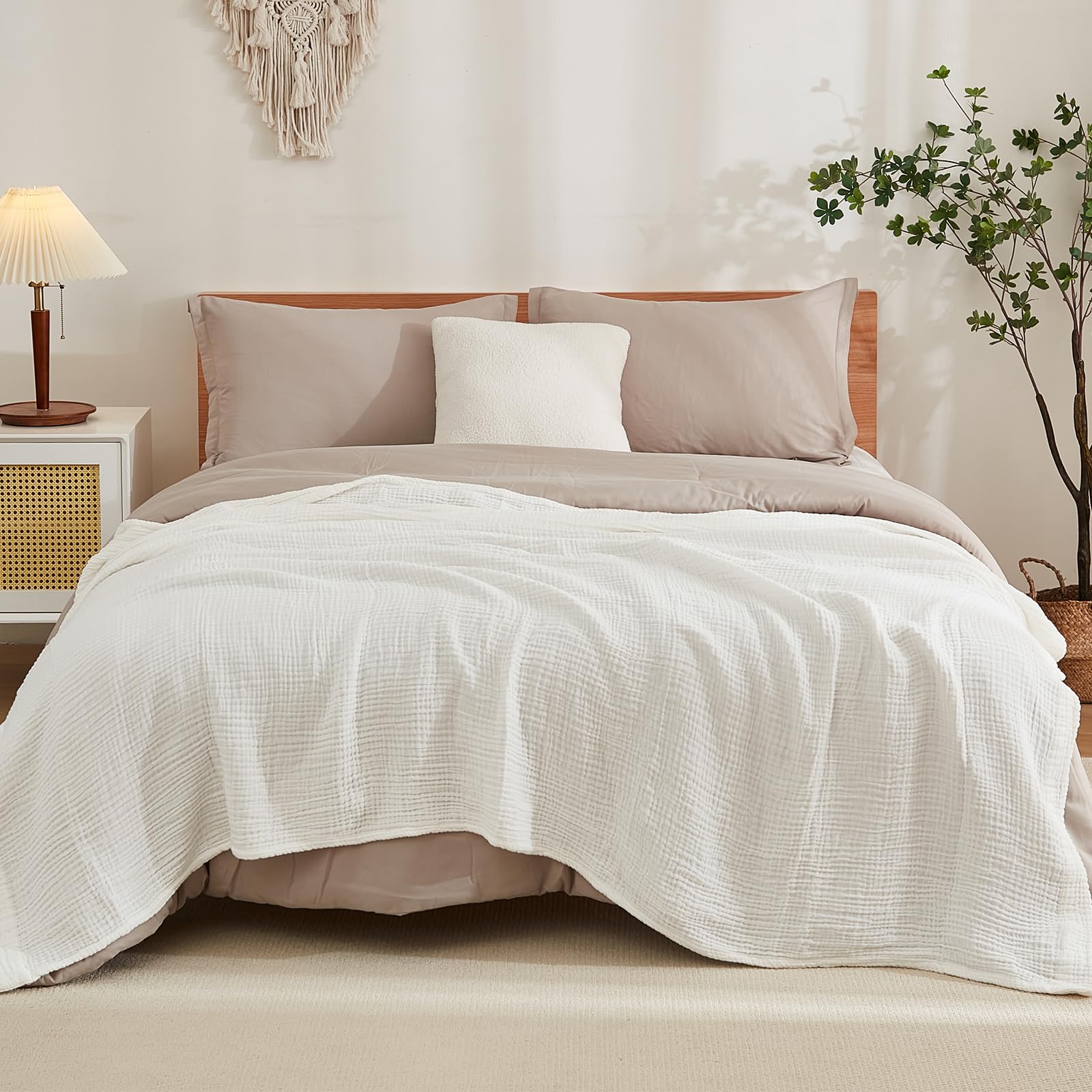 Cobertor Emme Algodão Muslin King Size 108x90cm Branco