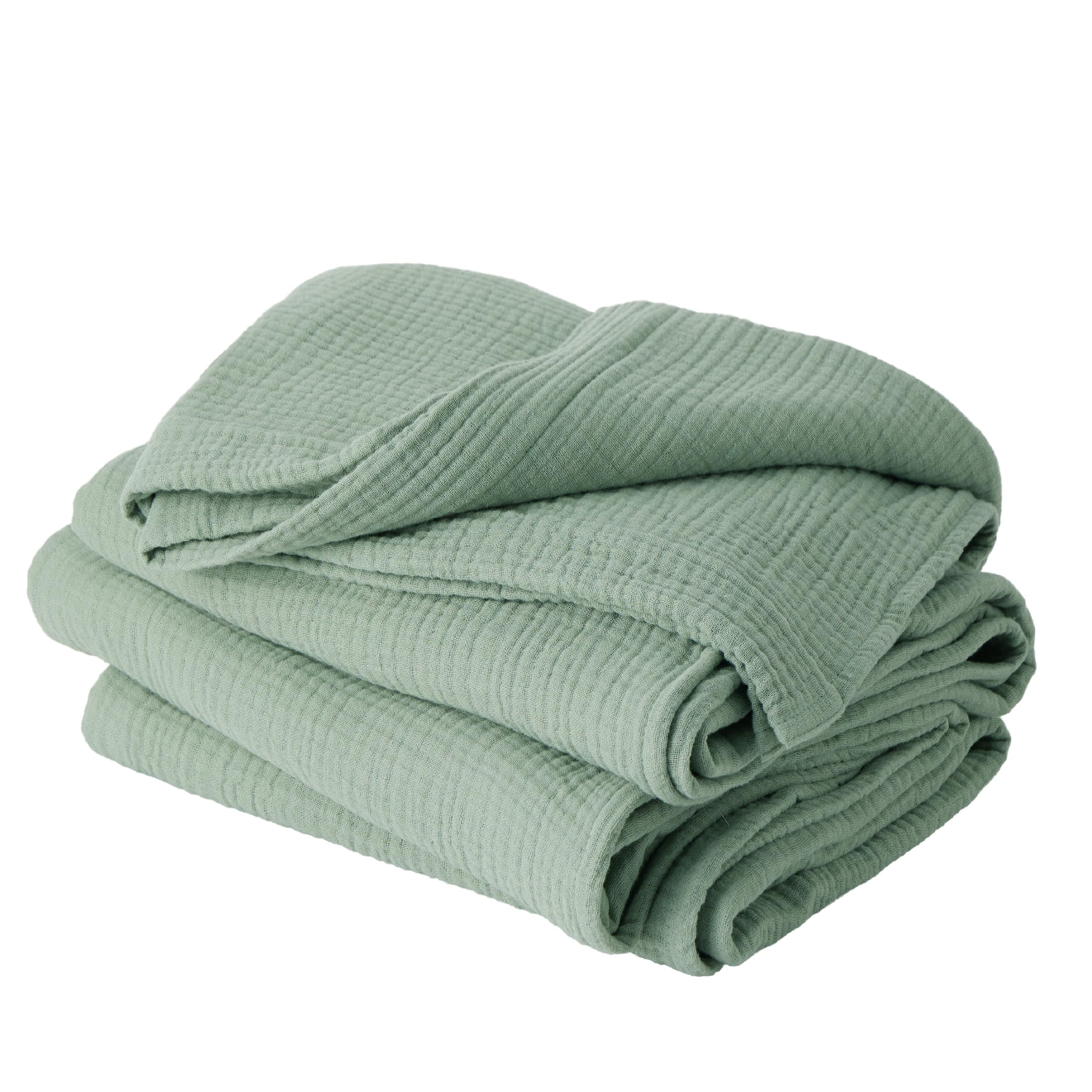 Throw Blanket Bedsure 100% Algodão Muslin Twin Xl Verde Sálvia