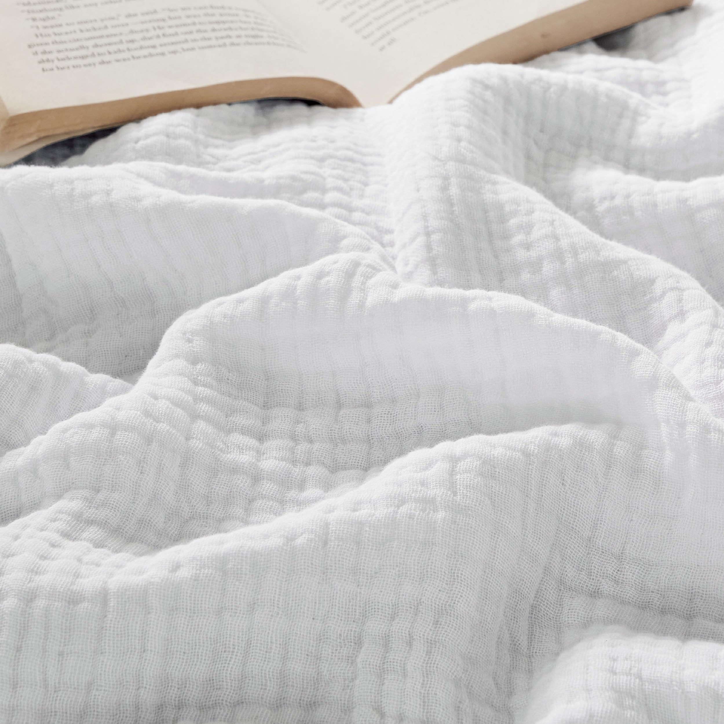 Throw Blanket Bedsure 100% Algodão Muslin Twin Xl Branco