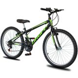 Bicicleta Aro 24 Dropp Sport Infantil Adulto18 Vel Marchas Freio V-brake - Preto E Verde
