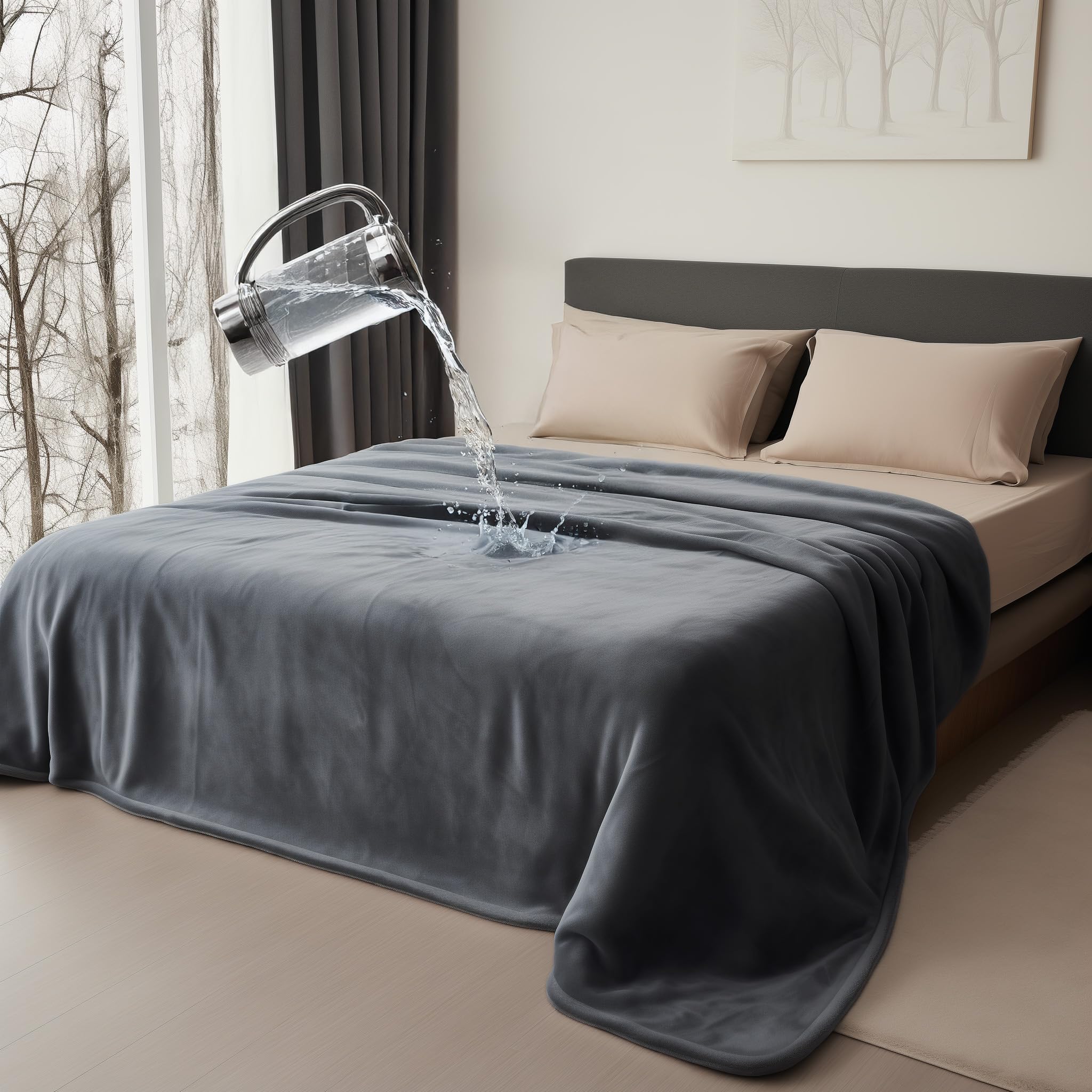 Cobertor Impermeável Bedding Aid King Size Moon Grey E Starlit Grey