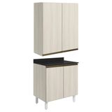 Armario Aereo Balcao 2 Portas 60cm Mdf Kali Nicioli Bianco Toq