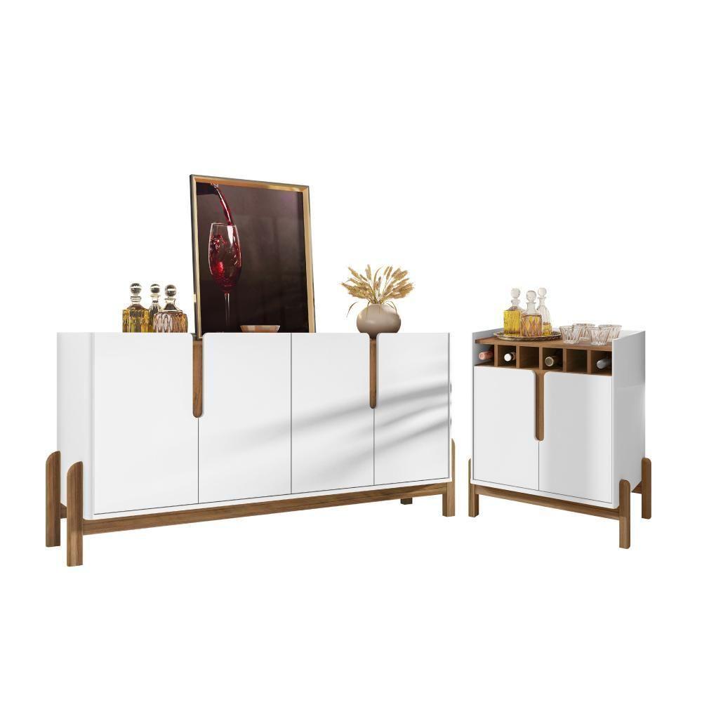 Conjunto Buffet 1.7 E Bar Ramp Branco Cedro - Carrefour