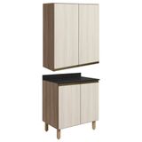 Armario Aereo Balcao 2 Portas 60cm Mdf Kali Nicioli Carvalho Toq Bianco Toq