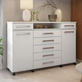 Comoda 7 Gavetas 2 Portas Texas Branco