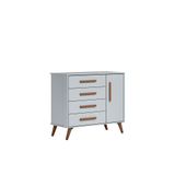 Comoda Retro Com Pés 4 Portas Pagani Cinza