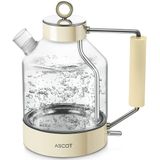 Chaleira Elétrica Ascot Glass 1.5l 1500w Retro Tea Heater Crem