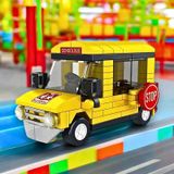 Brinquedo Infantil Blocos De Montar Ônibus Escolar 102 Peças