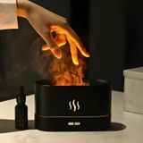 Difusor De Aromas Preto Névoa Modelo De Chama Com Led