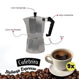 Cafeteira Italiana Moka Express Faz 9 Xícaras Café Aço Inox