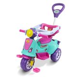 Triciclo Infantil De Passeio E Pedal Rosa Haste De Empurrar