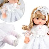 Boneca Addara Batizado Vestido Com Renda 50cm Fala Frases