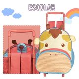 Mochila Infantil Reforçada Com Rodinha Girafinha 14 Litros