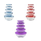 Conjunto Com 05 Potes De Vidro 150ml/200ml/350ml/500ml/900ml
