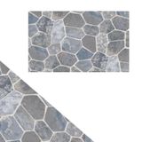 Papel De Parede Adesivado 45cm X 05 Metros Pvc Pedras Cinzas