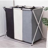 Cesto Para Guardar Roupa Suja Multiuso Com 3 Compartimentos