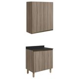 Armario Aereo Balcao 2 Portas 70cm Mdf Kali Carvalho Toq Carvalho Toq Nicioli
