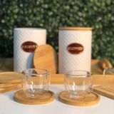 Kit Café Manhã Bandeja Potes Copos Manteigueira Porta-copos