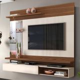 Painel Para Tv Akira Com Led Caiena Creme