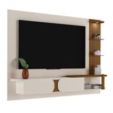 Painel Ripado Para Tv De 72 Polegadas Iguaçu Off White Pinho