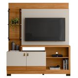 Home Para Tv 50&#39; Com Prateleira Valência Nature Off-white