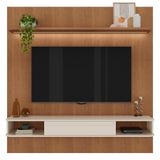 Painel 1 Prateleira Para Tvs 75&#39; Candói Cinamomo Off White