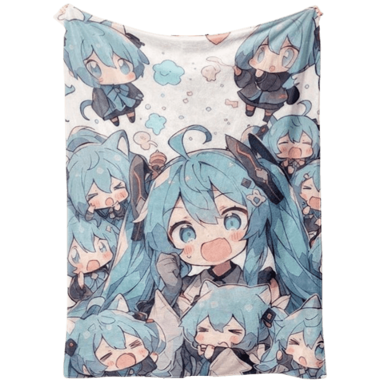 Cobertor Sanmu Singer Miku Soft Creative Printing Poliéster