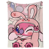 Cobertor Sanmu Soft Creative Printing Pink Stitch Angel