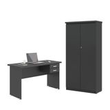 Mesa De Escritorio Com Armário 2 Portas Pampulha Preto Onix