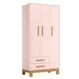 Roupeiro Com 3 Portas Segóvia Rosa Acetinado