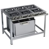 Fogão Industrial Stori Premium 6 Bocas 30x30 Forno M19 Aço Inox 430 Metalmaq Fogão Baixa Pressão