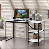 Mesa Industrial Para Escritório Slim Bers Preto E Branco